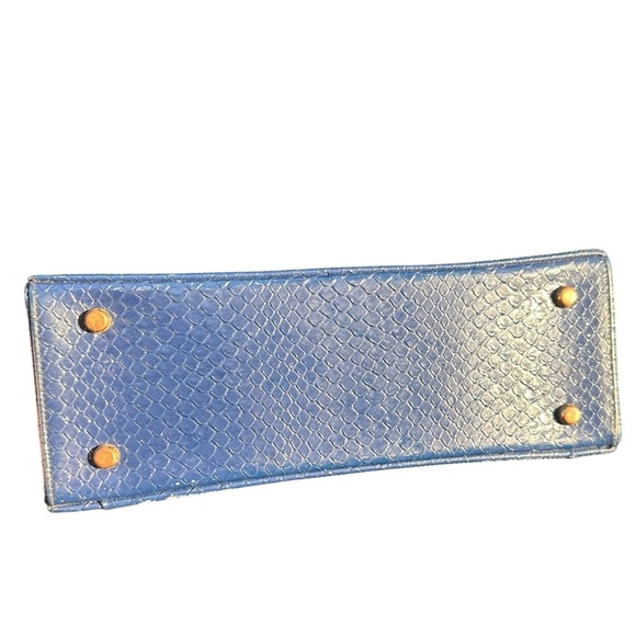 Vintage 60s Susan Gail lizard Kelly kiss lock top handle bag purse - Picture 5 of 11